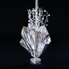 4 Set Silver Table Balloon Centerpiece Kit with Confetti Balloons for Parties