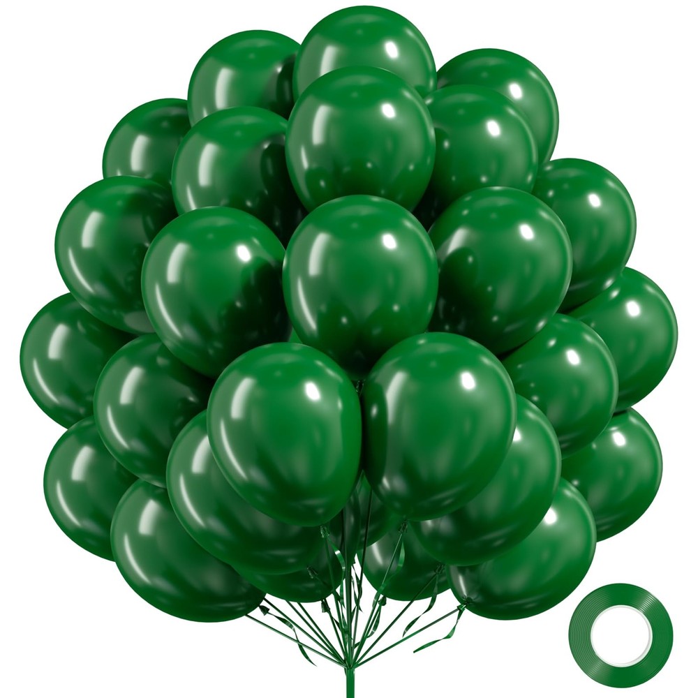 Dark Green Balloons 12 inch, 100 Pack Dark Green Latex Balloons Helium Qualit…