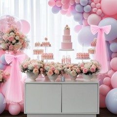 Zeyune 2 Pcs Pink Large Bow Party Decorations 13.4 x 28.7 Inch Giant Ribbon Bow