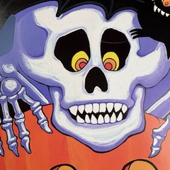 VTG Eureka Halloween Skeleton Pumpkin Bat Decoration Paper Die Cut 2 Sided