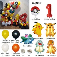 111 Piece cartoon Pikachu theme ballon arch set for birthday parties And More