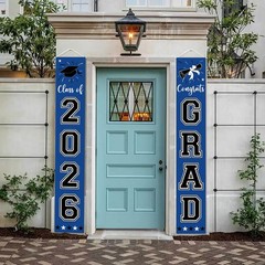 Graduation Decorations Class of 2026 Hanging Grad 70.8×11.8 inches, blue