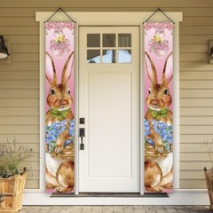 Happy Easter Decorations Easter Bunny Font Porch Weclome Sign Easter Rabbit Bann