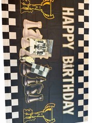 Chess Theme Birthday Party Decor Bundle | Banner, Centerpieces & Favor Bags