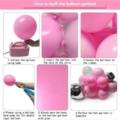 Pink Silver Balloon Garland Light Pink Balloon Arch Kit with Clear Bobo Ballo…