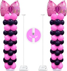 YALLOVE Heavy Duty Metal Balloon Stand Set of 2 with Threaded Rod Design, Height