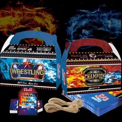 24 PCS Wrestling Party Favor Boxes with Thank You Tags – Boxing Theme Gift Bags