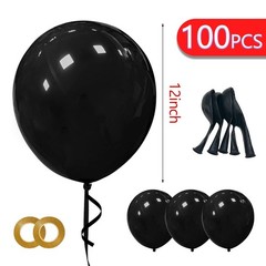 Black Latex Balloons 100 Pack 12 Inch Black Round Helium Balloons Party Ball…