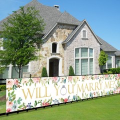 Will You Marry Me Backdrop Banner Decorations Large Wedding Engagement Party Sig