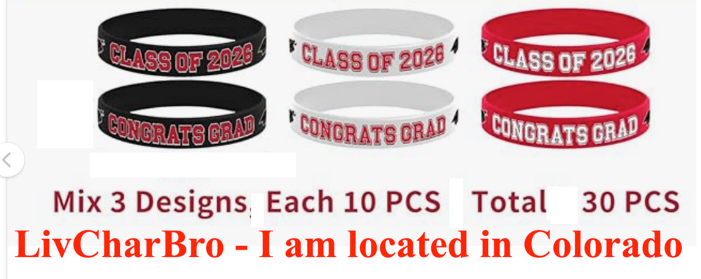 30 Pcs Red White Black Congrats Grad & Class of 2026 Silicone Wristband Bracelet