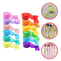 12Pcs Crepe Paper Streamers Assorted Color Birthday Party Decorations Reusable
