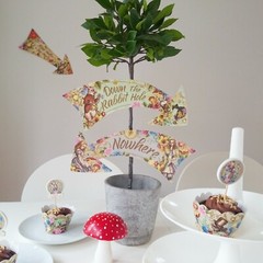 Alice Arrows Quotes Party Signs Props Tea Party Decoration Mad Hatter Decor