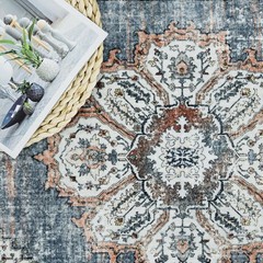 Washable Kitchen Runner Rug – 2×10 Hallway 2′ x 10′ (Runner), Blue