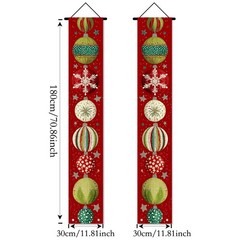 Nuxovilar Merry Christmas Doors Banner Ball Porch Sign for Xmas Front Door wi…