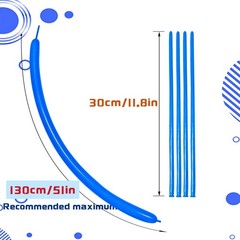 Blue Long Balloons Premium 260 Twisting Animals Magic Balloons for Birthday K…