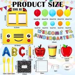 248 Pcs Back to Decoration Kit Rainbow Abc Balloon Garland Arch Welcome to Ki…