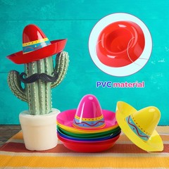 Mini Mexican Plastic Sombreros Cinco De Mayo Top Hat Accessories Decoration