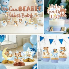 Blue Baby Shower Decorations – 35PCS We Can Bearly Wait Baby Shower Decoratio…