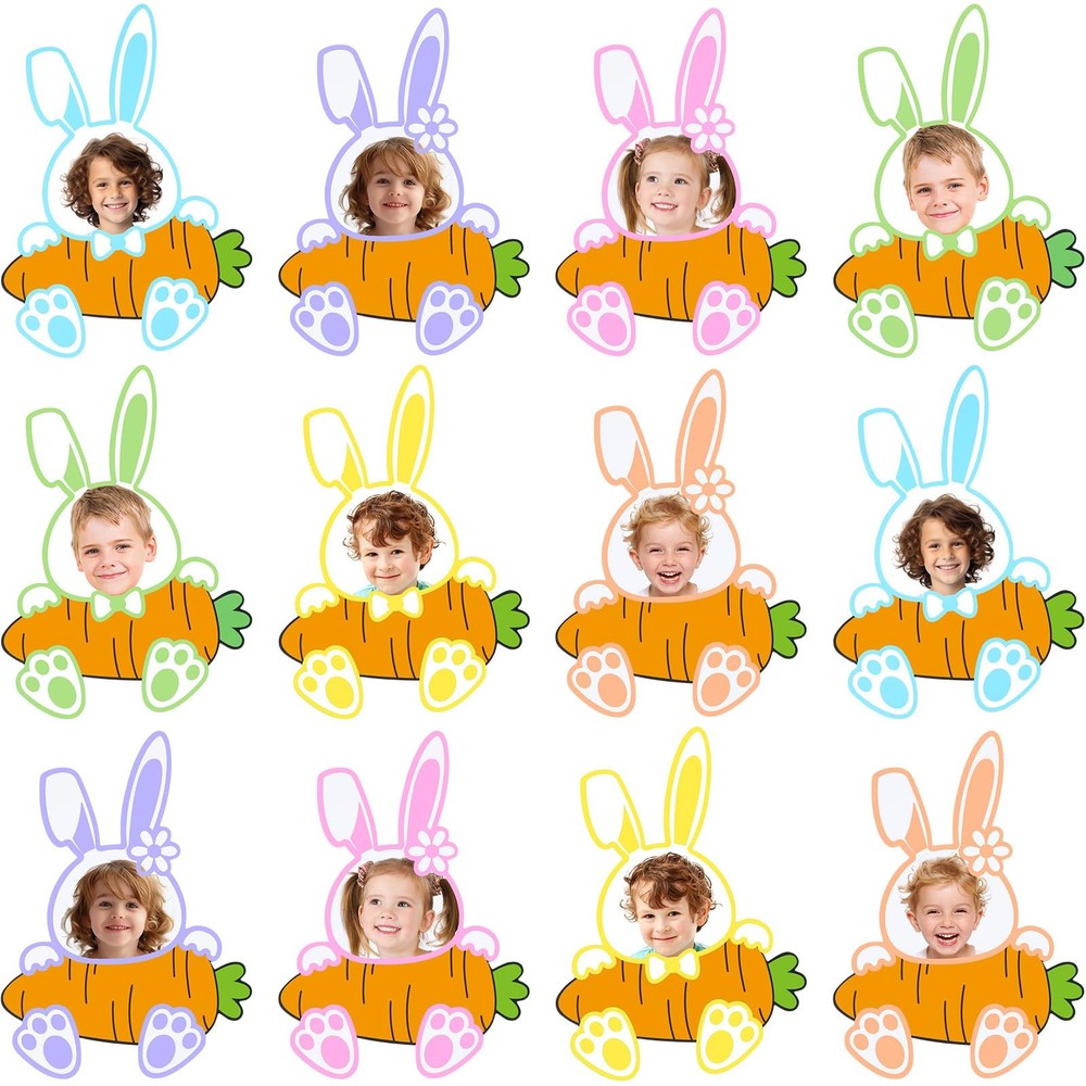 Easter Bunny Cutouts Bulletin Board Decoration Paper Rabbit Glue Dots 48 PCS