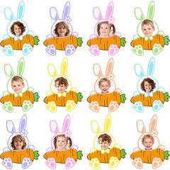 Easter Bunny Cutouts Bulletin Board Decoration Paper Rabbit Glue Dots 48 PCS