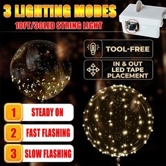 10PCS LED Light Up BOBO Balloons Decor w/ String Lights Birthday Wedding Party