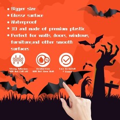 60PCS Halloween Decorations, 4 Different Sizes Realistic Waterproof PVC Black…