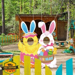 WovWeave Easter Face Hole Banner Backdrop