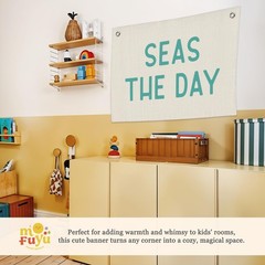 Coastal Inspirational Banner Wall Hanging, Seas the Day Kids Playroom Nursery…