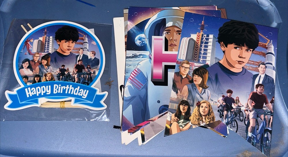 Apollo 10 1/2 A Space Age Childhood Birthday Supplies Banner Cake Toppers