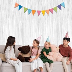 Versatile Metallic Foil Fringe Curtains – 2 Pack 3.28 x 7.05 Feet Backdrop