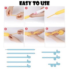 260Q Balloons Clear Kit with Pump,100pcs Long Skinny Twisting Magic Balloons …
