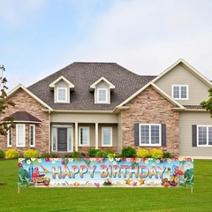 AUSHENKE Hawaiian Birthday Banner