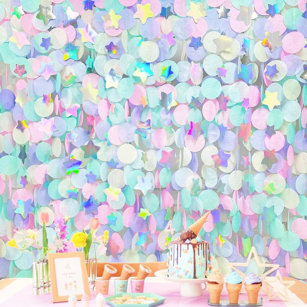 205Ft Pastel Party Decorations Circle Dot Backdrop Streamer Pastel Tissue Pol…