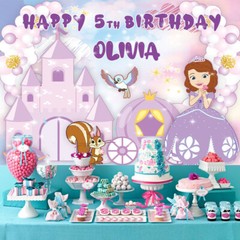 Sofia Personalised Custom Banner Backdrop Vinyl Party Supplies Birthday Gift