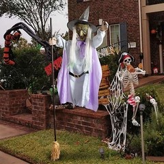 Halloween Animated Hovering Witch Animatronics Halloween Decorations Outdoor JQ