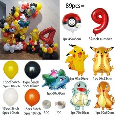 111 Piece cartoon Pikachu theme ballon arch set for birthday parties And More