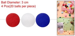 4pcs Pom Pom Garland 6.6 ft 20 Balls for Crafts Decor(Red, White, Blue)