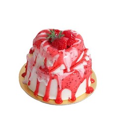 Fake Cake Dessert Artificial Cream With Strawberry Jam Faux Food Model Prop
