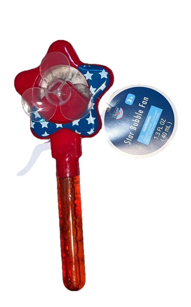 Patriotic Star Bubble Fan 1 Pc 4th Of July Fun Summer Classic