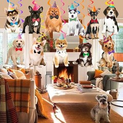 Dog Hanging Swirls Decorations Dog Themed Birthday Party Supplies 20pcs Puppy…