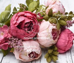 FiveSeasonStuff Vintage Artificial Peonies Silk Peony Flowers and Hydrangeas …
