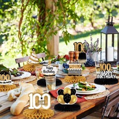 Happy 100th Birthday Honeycomb Table Centerpieces Cheers to 100 Years Decor