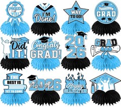 Sky Blue Graduation Honeycomb Centerpieces, 12 Pcs Table Decorations 2026