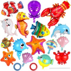 16 Pcs Ocean Animal Balloons, Under The Sea Balloons, Fish Lobster Octopus St…