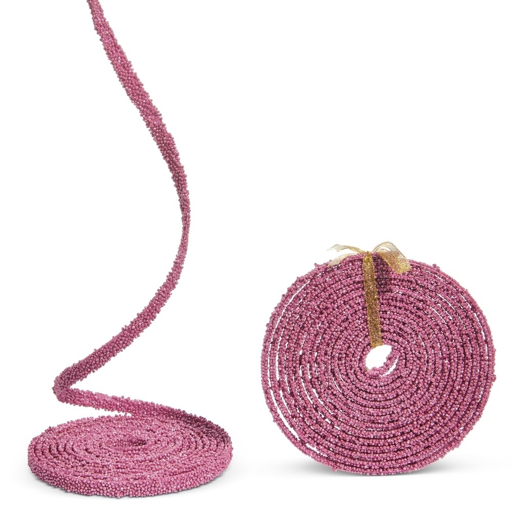 Raz Holly Jolly Holiday Pink Beaded Garland