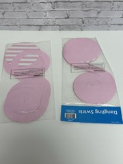 1st Birthday Decorations Girl Pink White Banner Cupcake Wrappers Bags Dangling..
