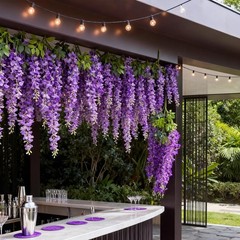 12 Pack Artificial Wisteria Vine Hanging Flowers Silk Floral Garland, 3.4 ft …