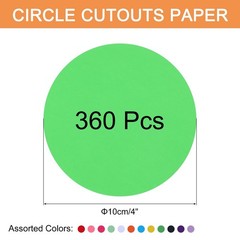 360 PCS Circle Cutouts Paper 4 Inch Round 70GSM Cardstock Assorted Colors
