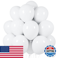 Asiyuhy White Balloons 100 Pack 12 Inch White Latex Party Balloons 2 Rolls Of