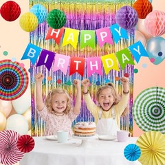Rainbow Birthday Party Decorations Kit, 16 2 inches x 2 inches, Multicolor